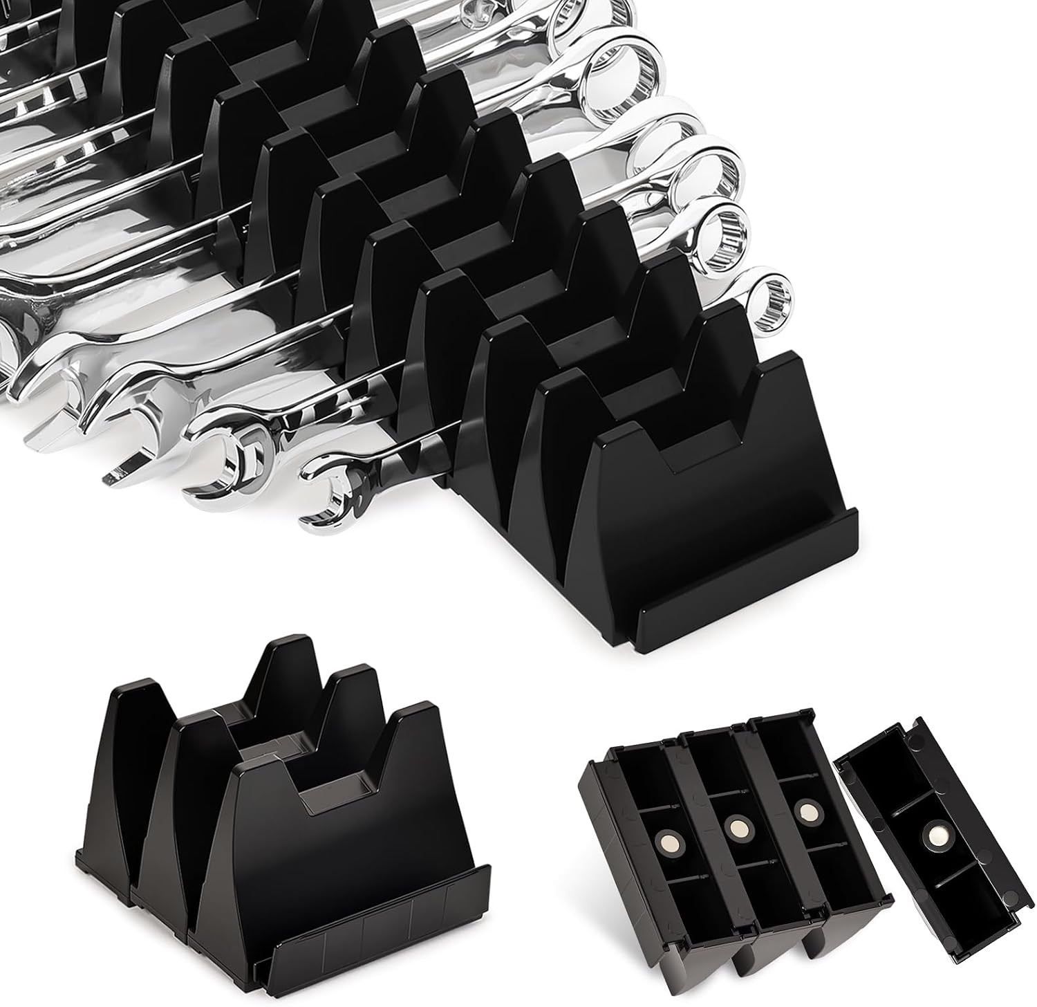 24 Pcs Magnetic Modular Wrench Organizer Wrench Holder - Wrenchs Tool Organizers