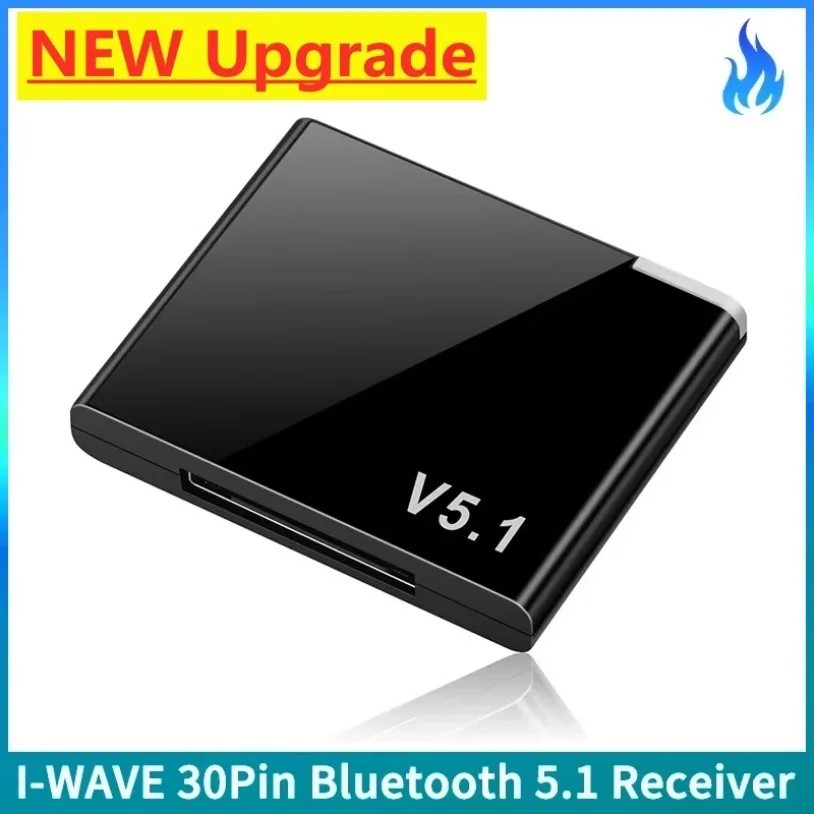 Bluetooth 5.1 Music Audio Adapter Receiver 30 Pin Dock Speaker for iPhone iPod