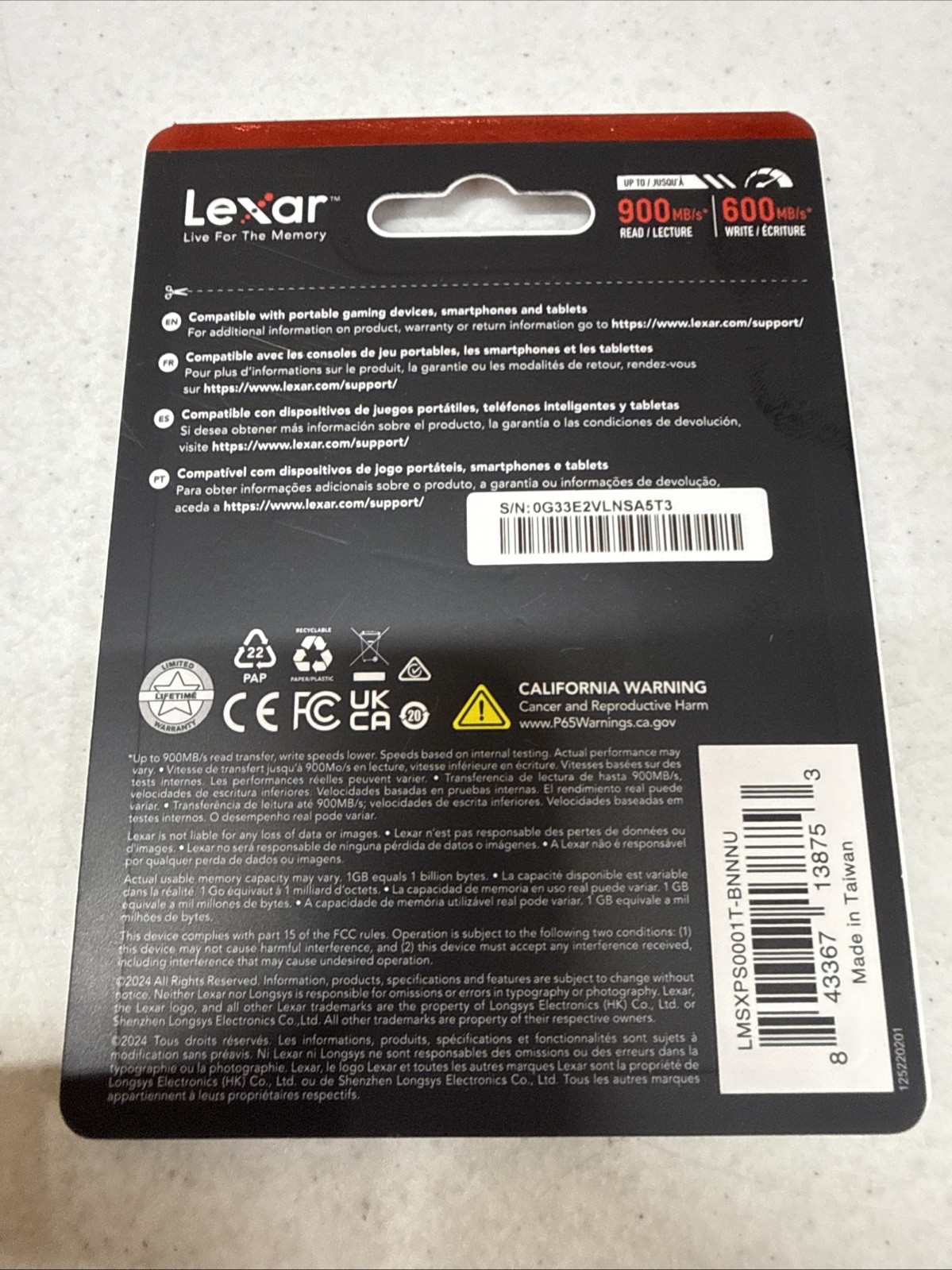 Lexar 1TB PLAY PRO microSDXC Express Memory Card - SEALED
