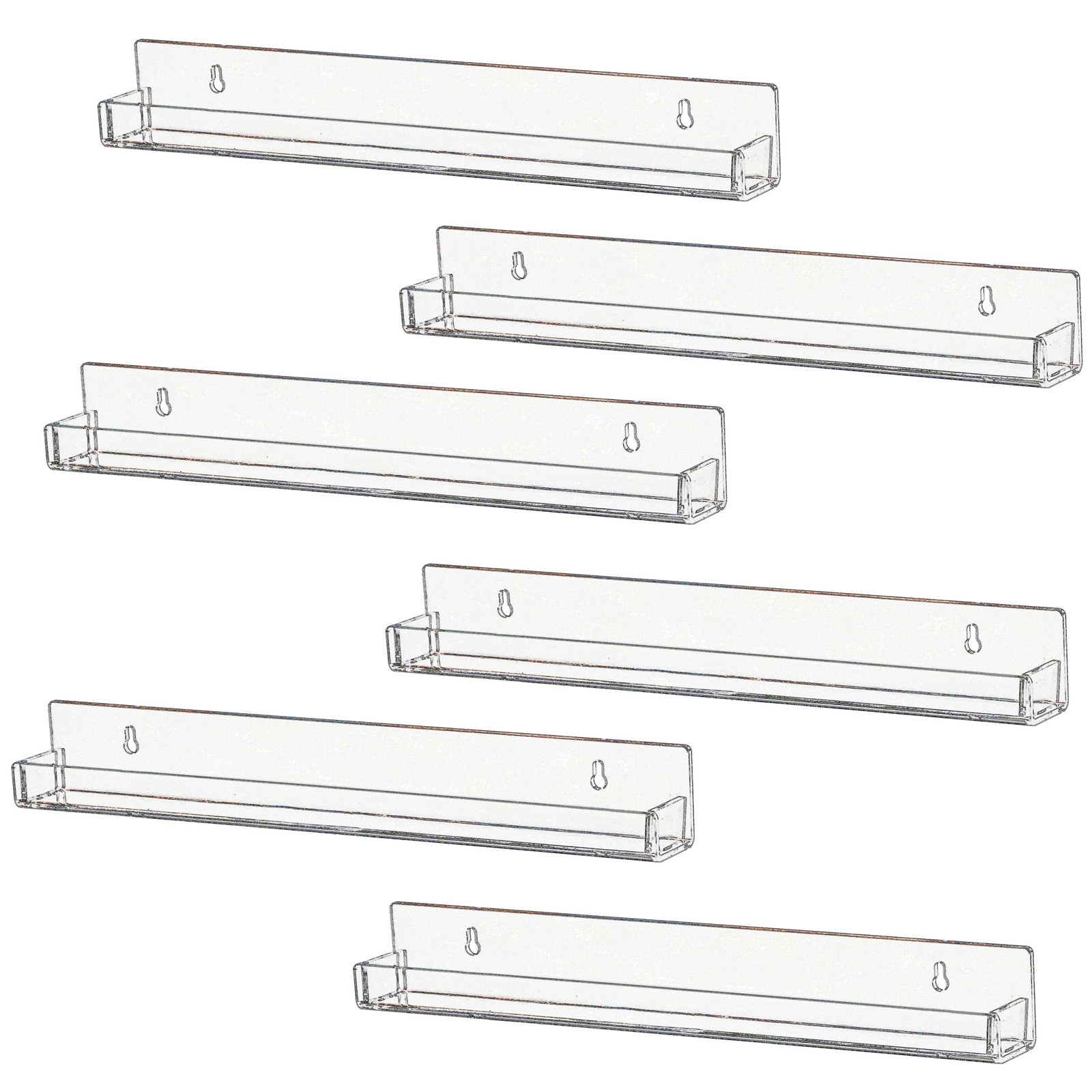6 PCS Acrylic Invisible Floating Bookshelf for Kids Room,15 inch Modern Pictu...