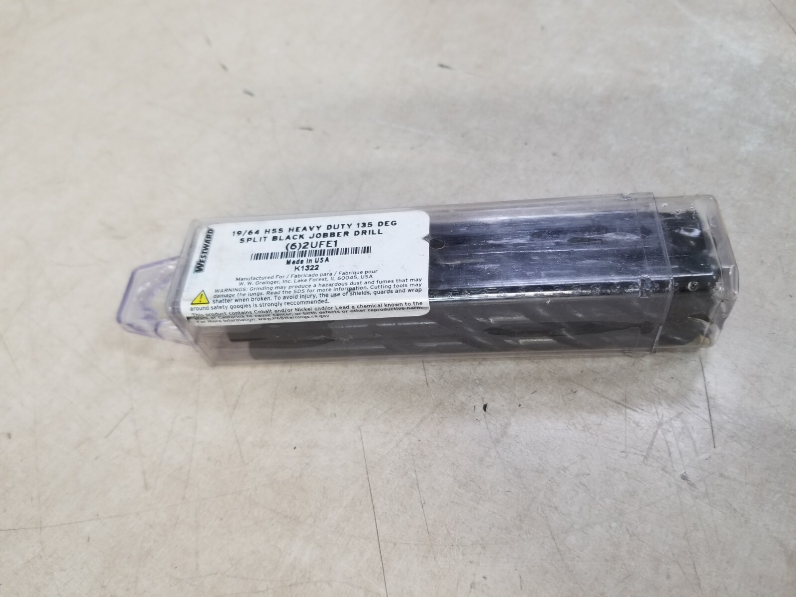 Lot of 6 - Westward 2UFE1 19/64" Hss Black Oxide 135 Deg Jobber Length Drill Bit