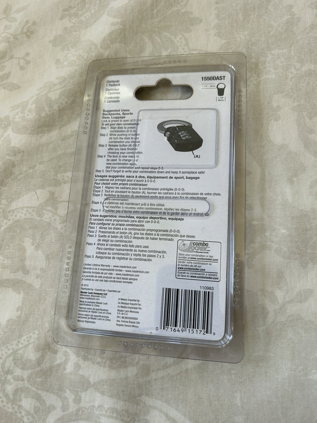 Master Lock Set Your Own Combination Padlock New 1550DAST