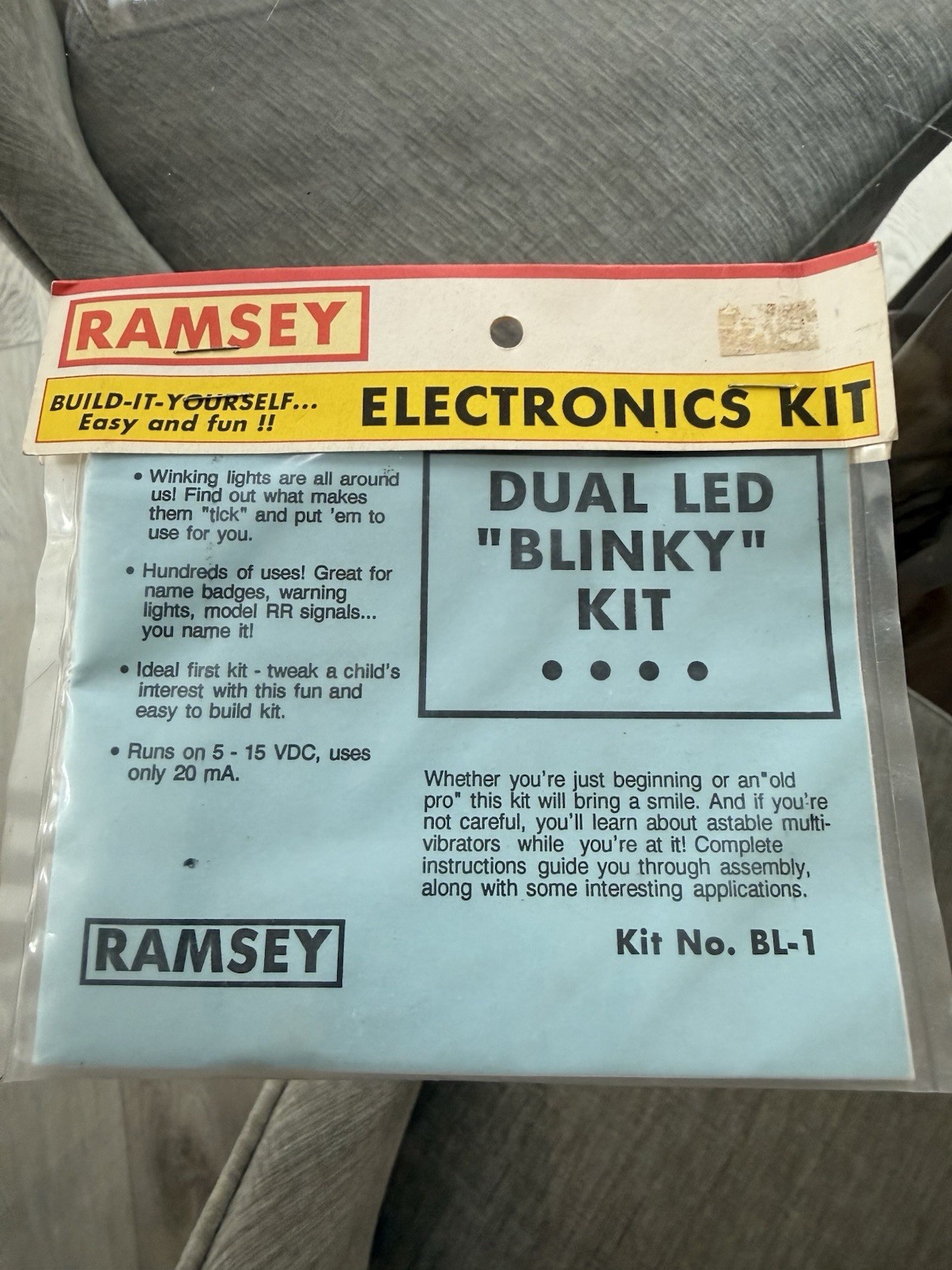 Ramsey Dual LED Blinky Kit BL-1 Electronics Educational Kit 1993 Age 12 & Up