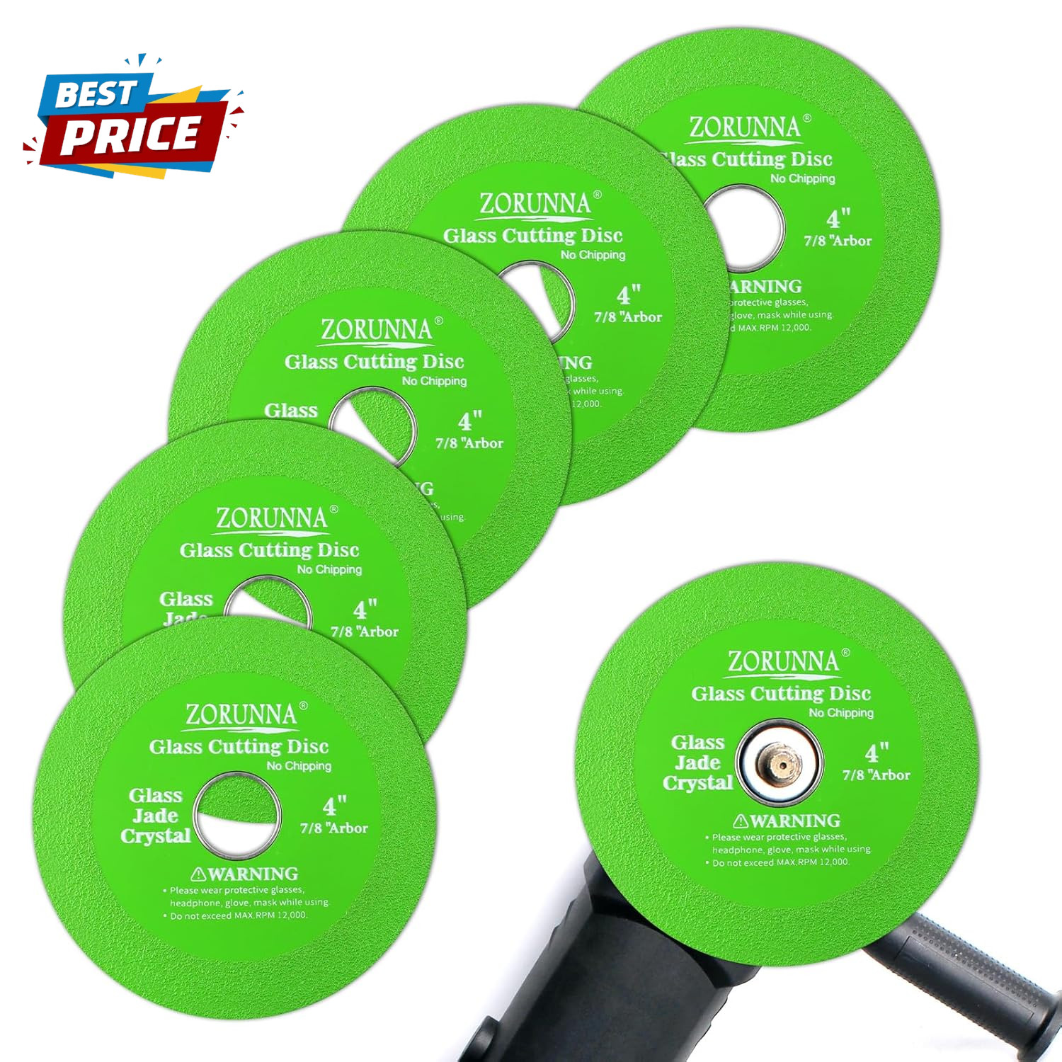 5 Pack Glass Cutting Disc for Angle Grinder, 4" X 7/8" Tile Cutter Blade, Ultra-