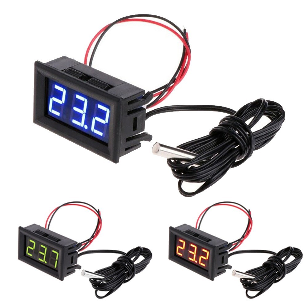 12V Digital Temperature Controller Temp Thermostat Probe LED With Sensor Wire 1m