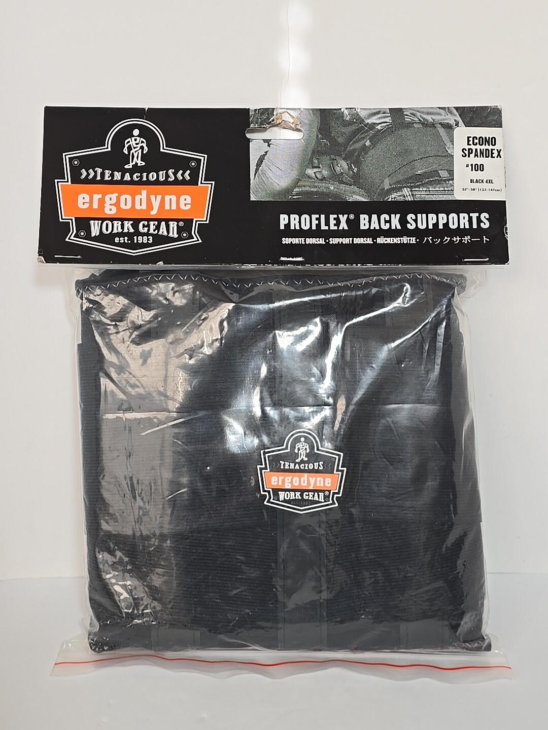 Ergodyne ProFlex Economy Spandex Back Support 100 NEW SEALED 52"-58" 4XL BLACK