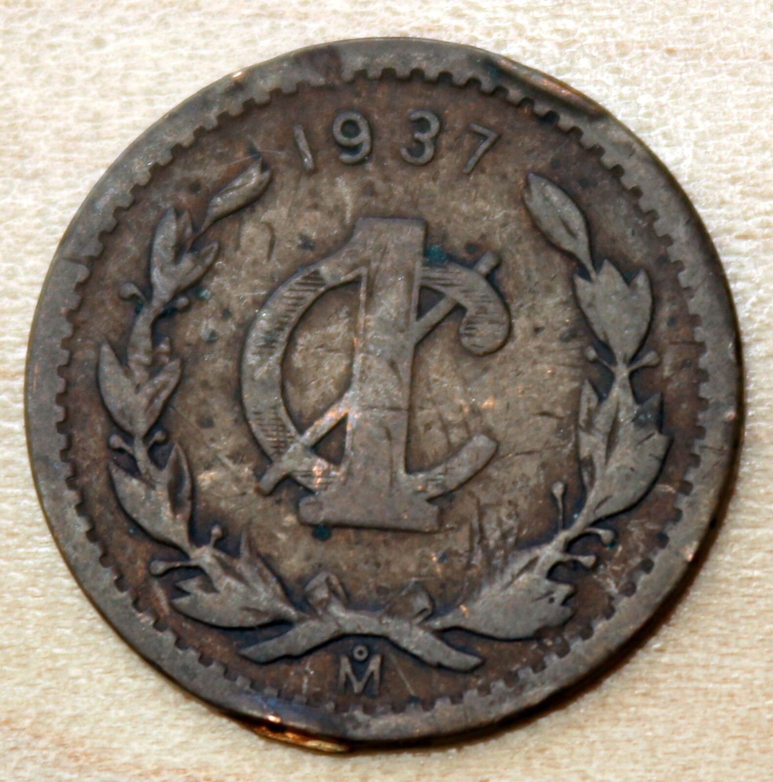 1937 Mexico 1 Centavo