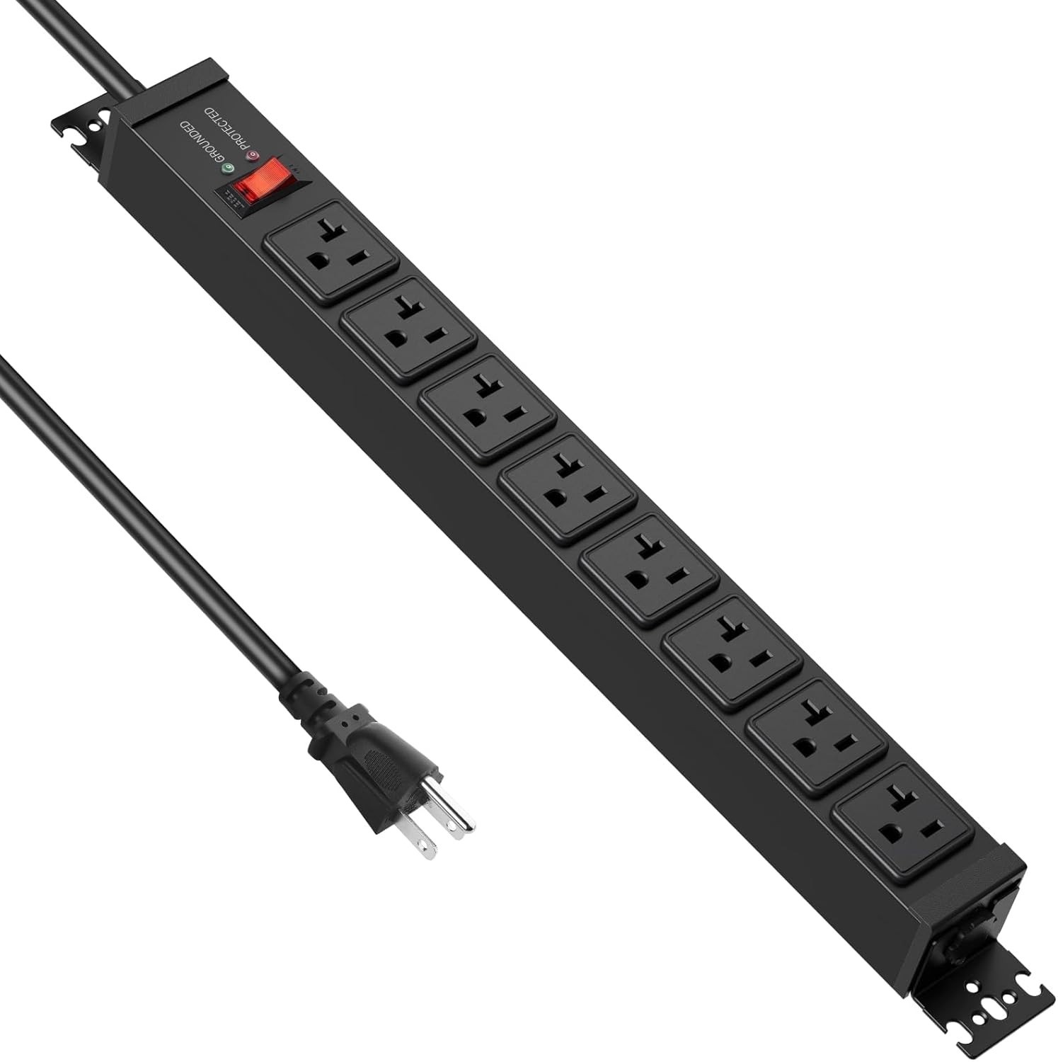 Heavy Duty 20 Amp Power Strip with 6 Ft Extension Cord & Surge Protectio