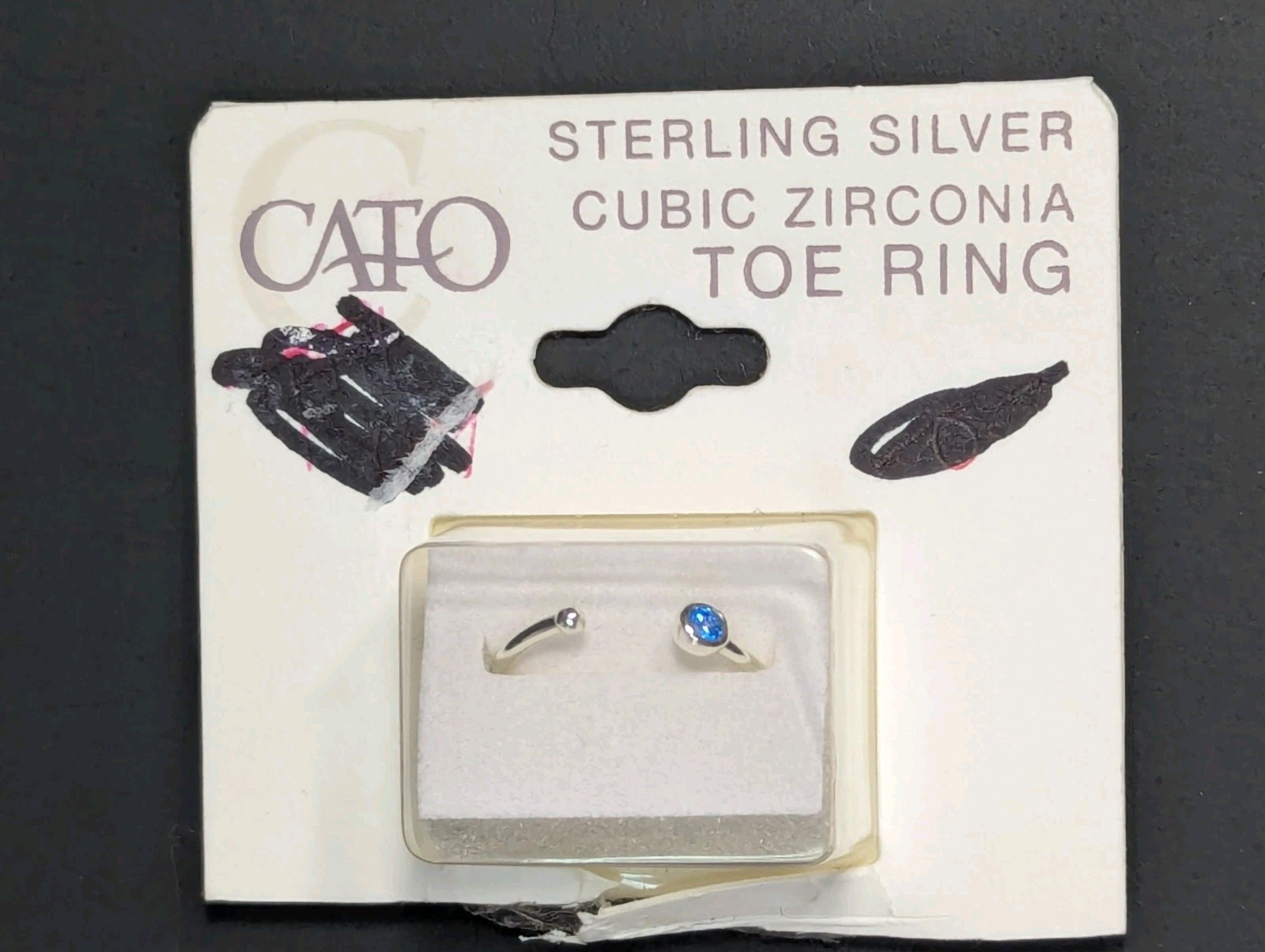 Cato Sterling Silver Blue Cubic Zirconia Toe Ring