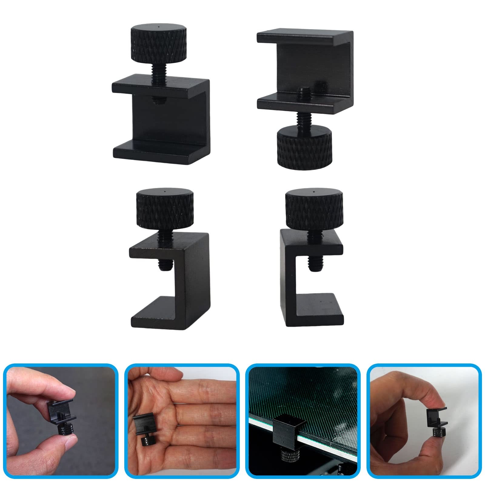 8PCS 3D Printer Glass Bed Clips, 3D Printer Lattice Glass Fixing Clamp