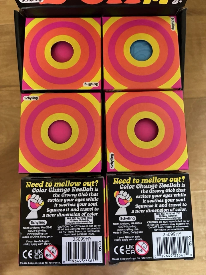NeeDoh Color Change Ball Complete Case 12 Sealed New Doh Yellow Pink Blue Colors