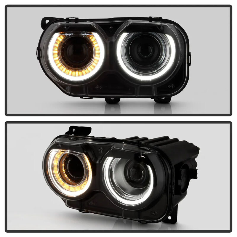 Passenger Headlight For 2015-2023 Dodge Challenger Halogen Projector w/ LED DRL