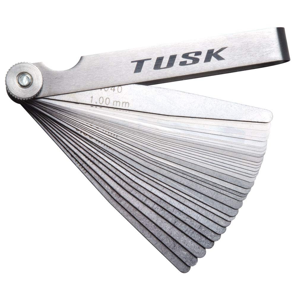 TUSK Tapered Feeler Gauge Set – 32Blade DualMarked Inch & Metric Precision Va...