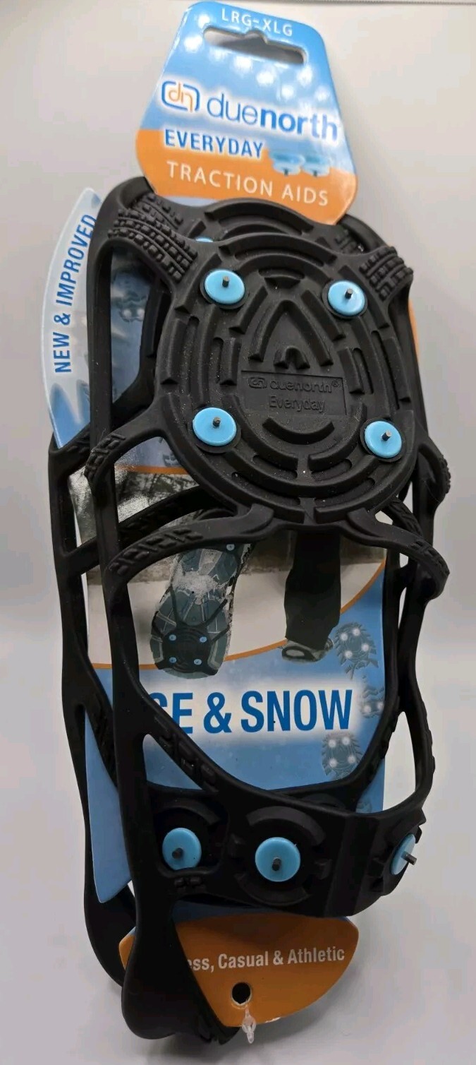 Due North Ice Snow Shoe Traction Aids Grippers NO SLIP Size L/XL Everyday Spikes