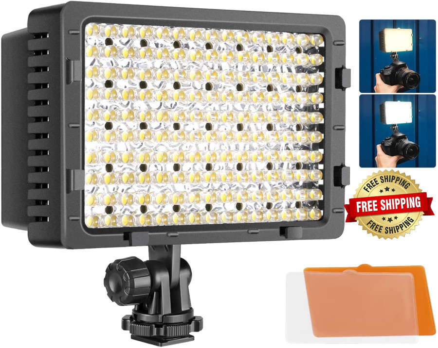 Luz de video LED, cámara portátil Photo Light Panel Regulable para cámara NEW US