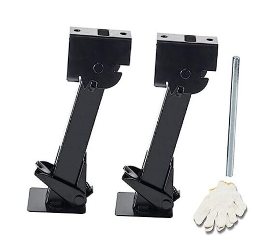 Set of 2 Trailer Stabilizer Leveling Jacks Folding Telescoping Legs for Travel