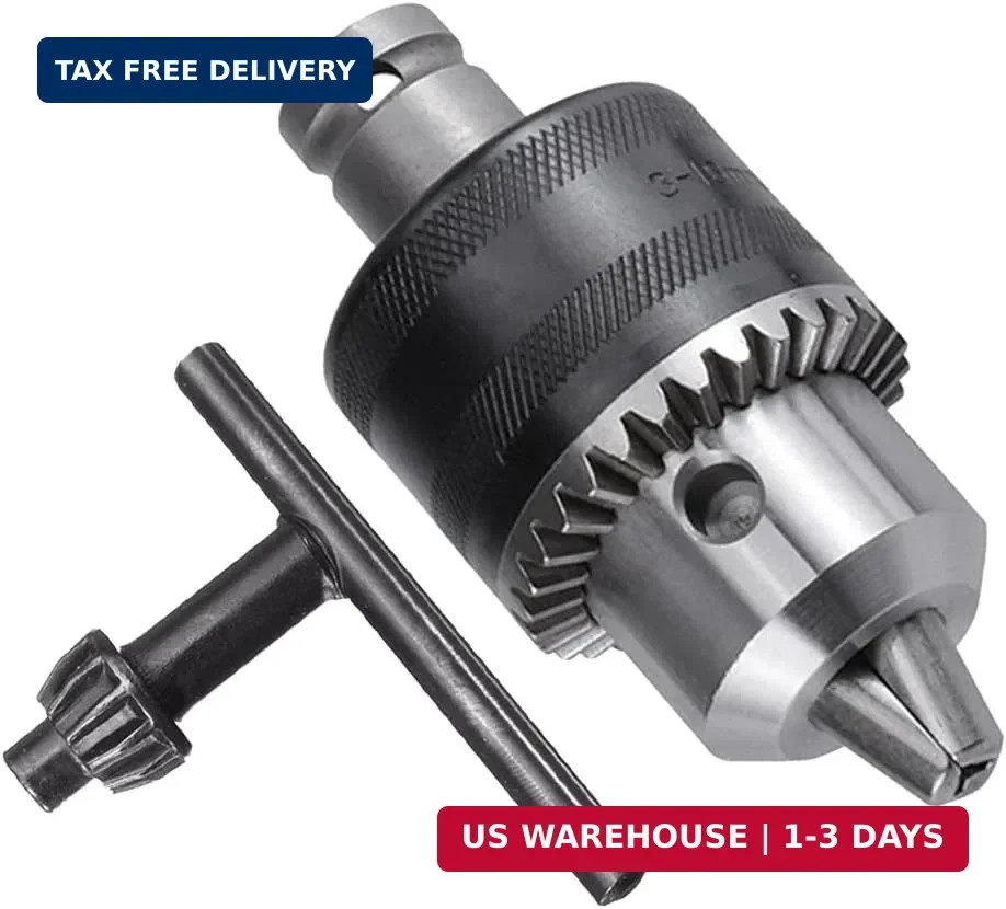 1/2-20UNF Mount 1.5-13mm Capacity Key Drill Chuck for Air Impact Wrench Converte