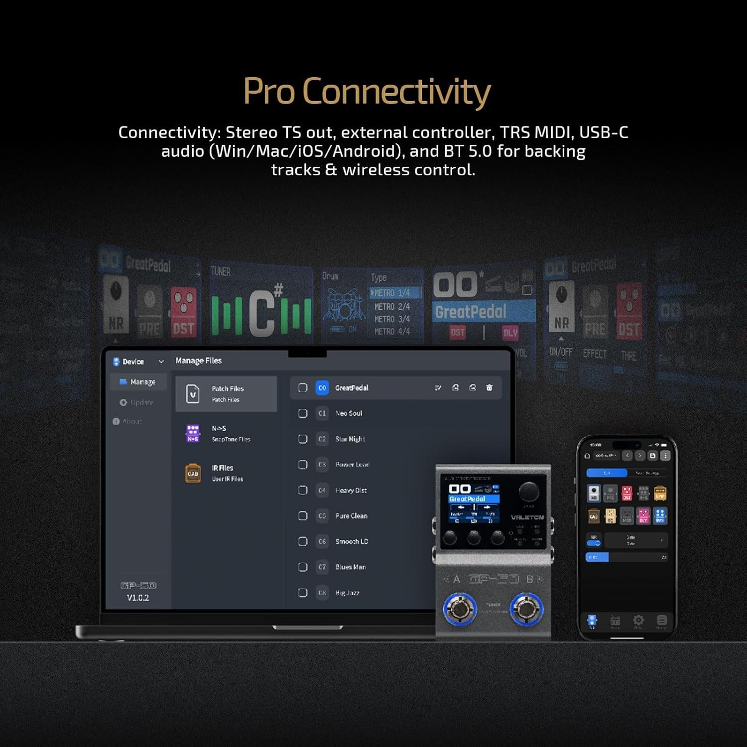 GP-50 Multi-Effects Processor | NAM & IR Loader with 100+ HD Effects, 9 Simul...