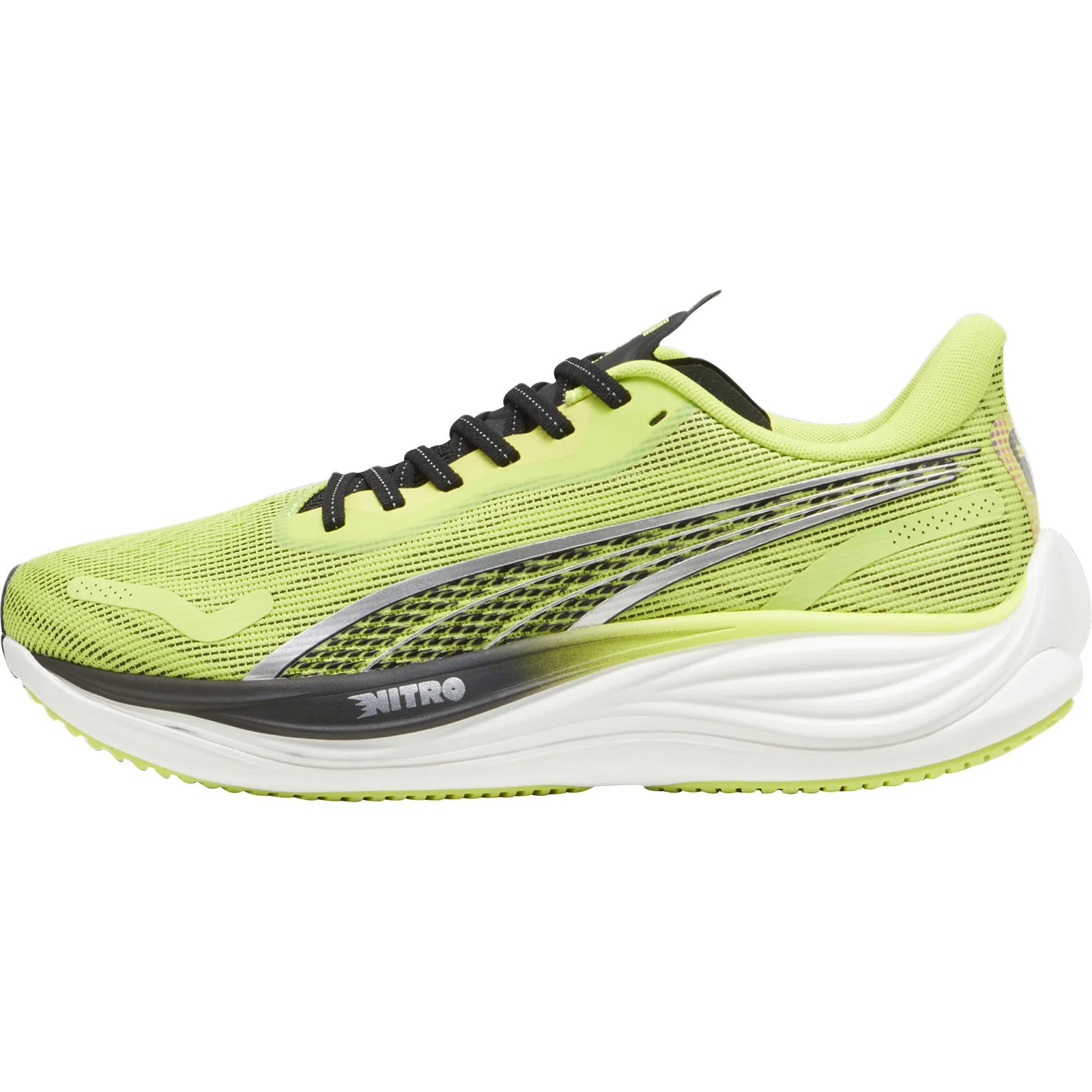 Puma Velocity Nitro 3 Mens Running Shoes Green Cushioned Comfort Sports Trainers