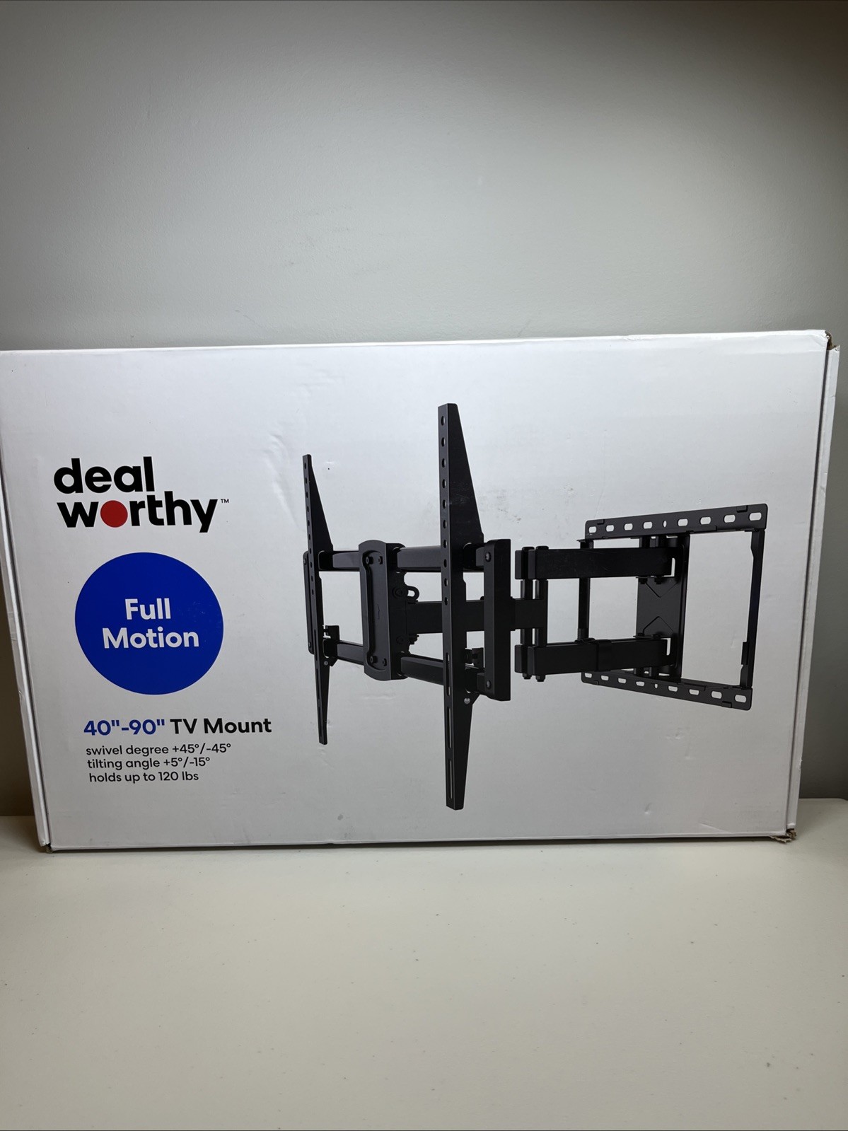 Full Motion TV Wall Mount Heavy Duty 40 50 60 70 80 90 inch Steel 120lb Capacity
