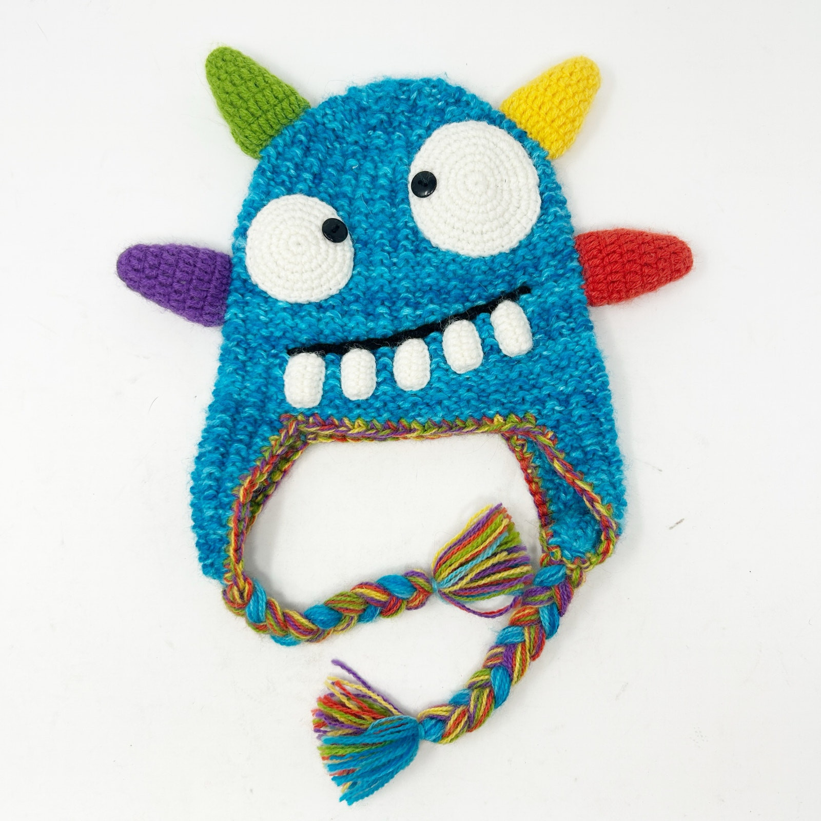 Andes Gifts Made in Peru Kids Monster Spike Handknit Alpaca Blend Beanie Hat