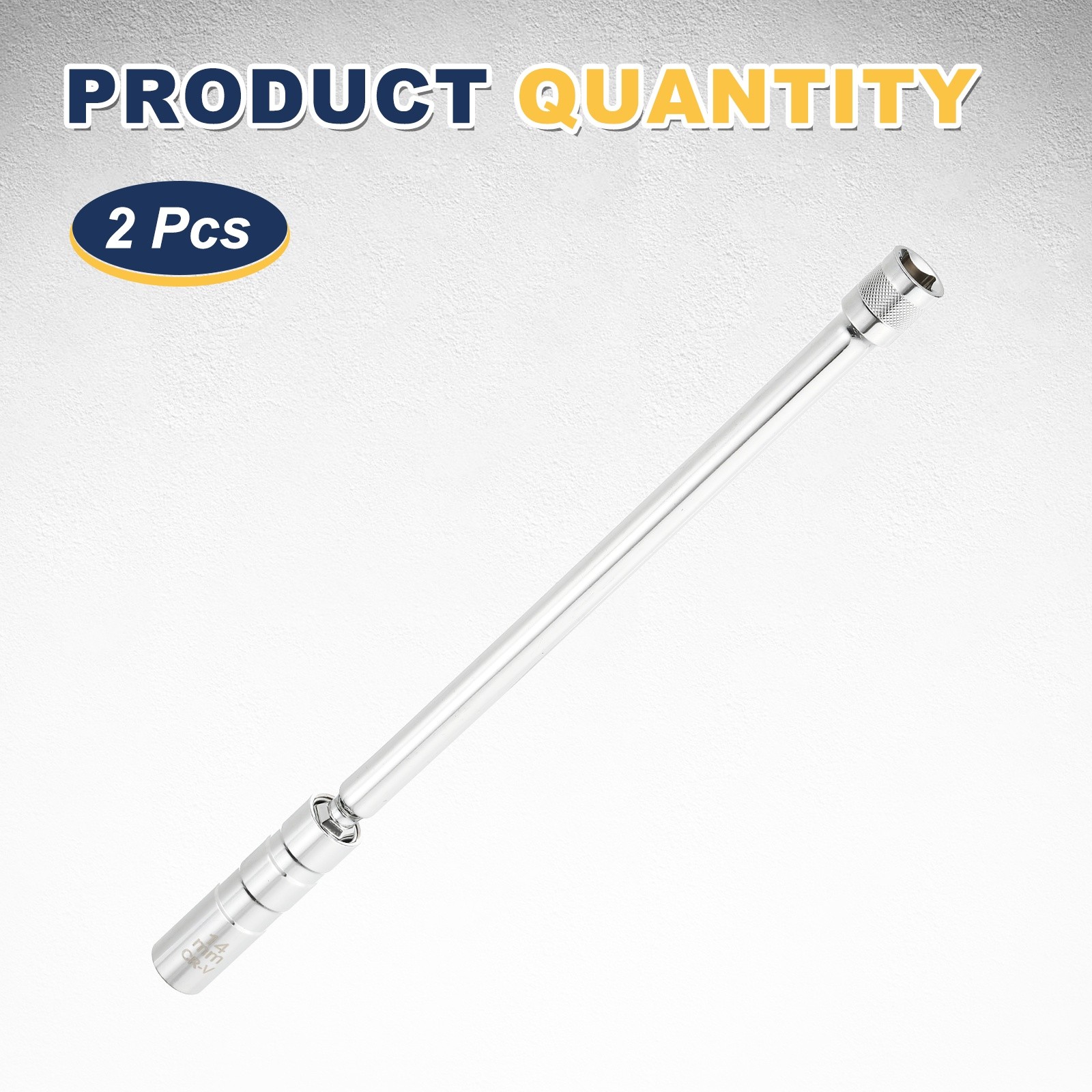 1pcs Spark Plug Socket 3/8" Drive 14mm Long Swivel Magnetic Bright Silver