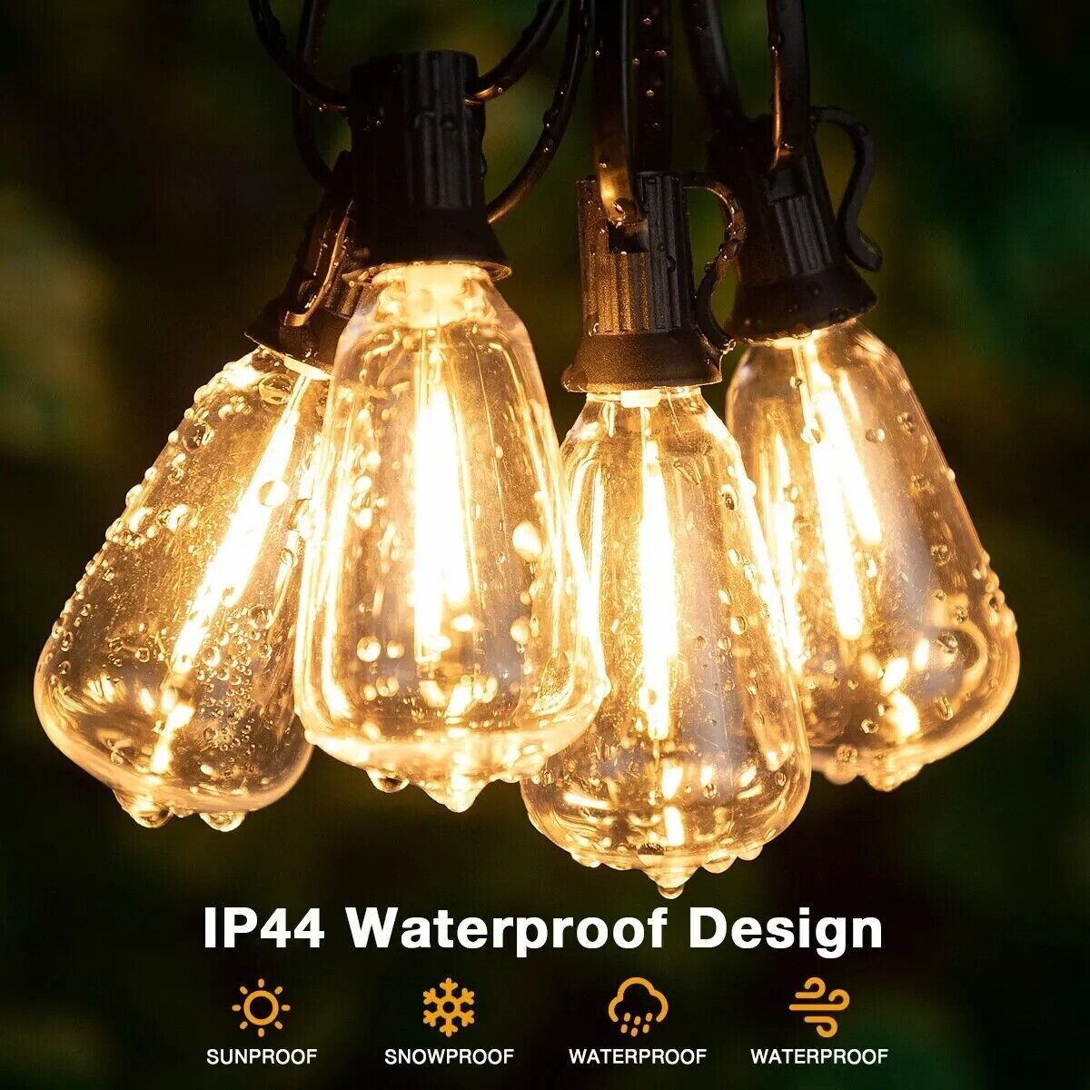Outdoor String Lights 50 Ft Shatterproof And Waterproof Led Outdoor 2700K Warm