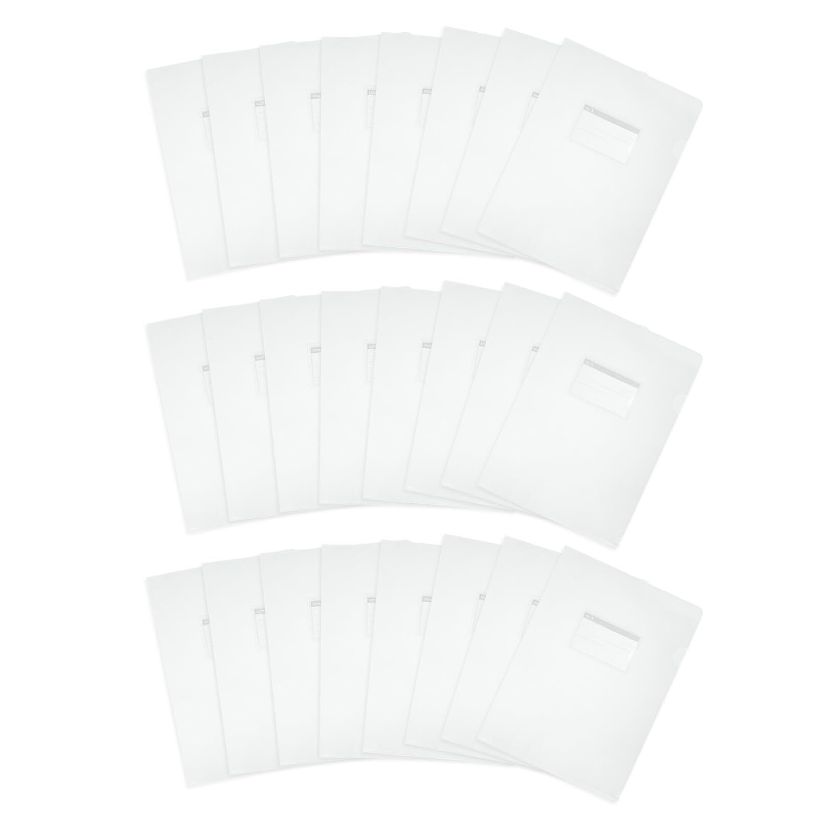24 Pack L-Type Plastic Folders Letter Size Clear Folders for Documents Paper ...