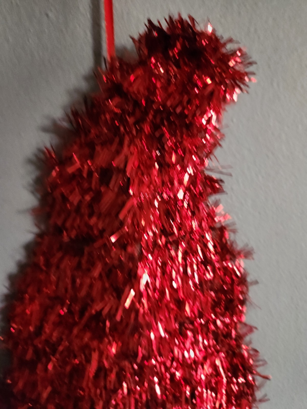 Tinsel Santa Claus Hat Decoration • Hanging • 13½"×9"