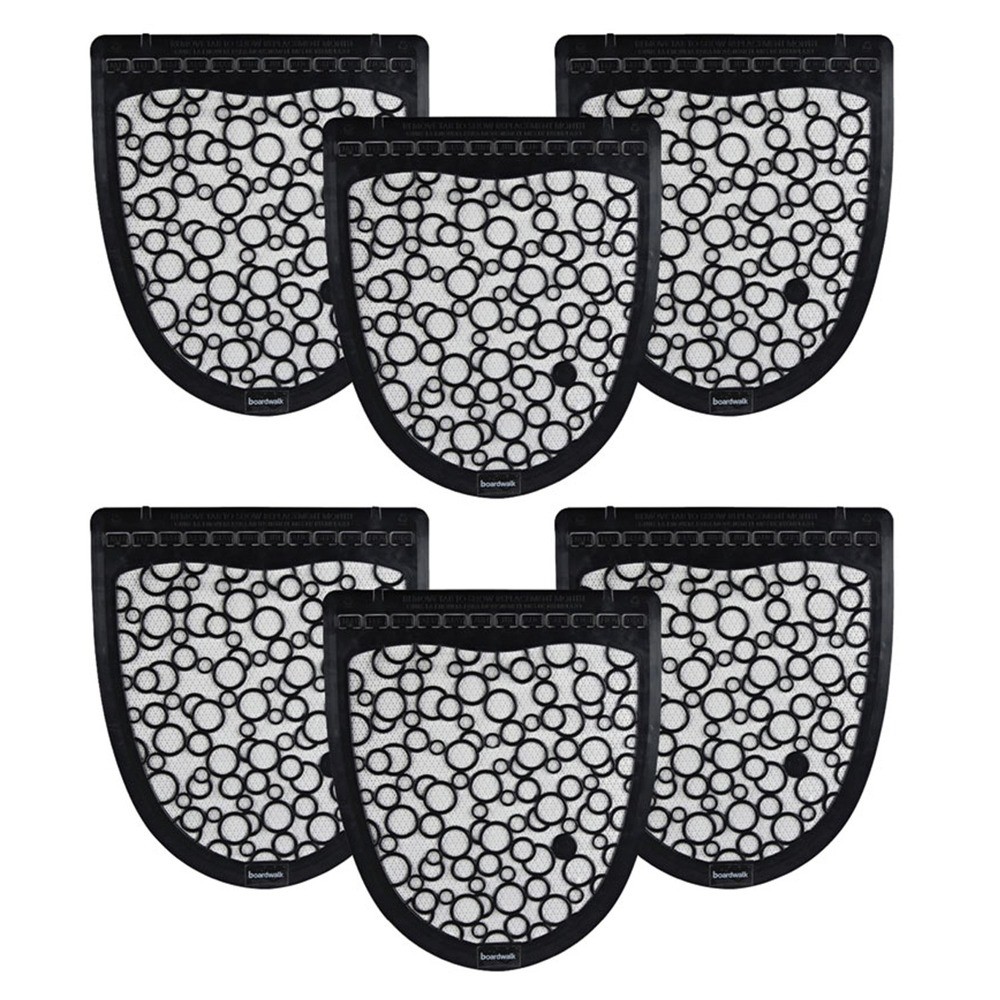 Boardwalk UMBW 17.5 x 20 Disposable Urinal Floor Mat 2.0 - Blk/Wht (6/CT) New
