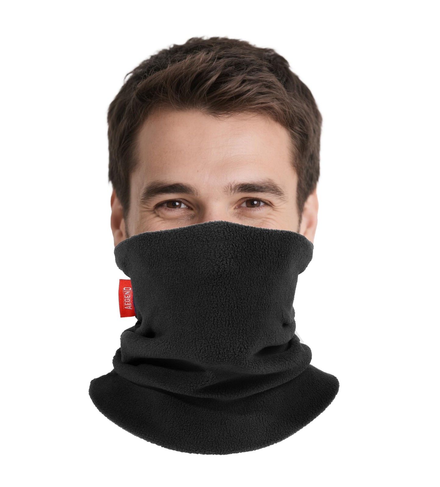Aegend Neck Gaiter for Men Women,Adult Warmer with Large, Black