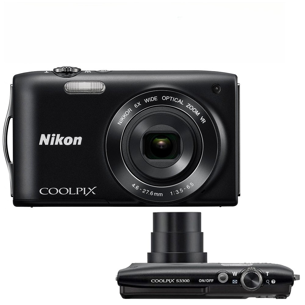 Nikon COOLPIX S3300 Digital Camera 16.0MP 6X Optical Zoom Black Face Detection