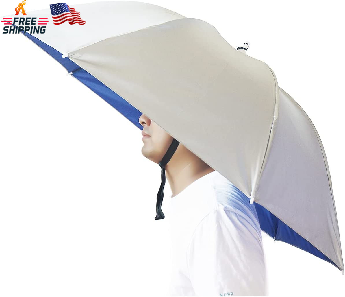 Umbrella Hat, 37 Inch Fishing Umbrella Hat Hands Free Foldable UV Protection Umb