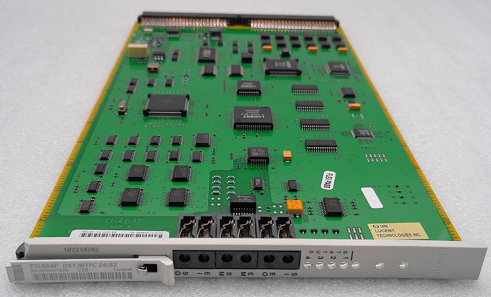 AVAYA LUCENT TN464F DS1 INTFC 24/32 V20 107214702 INTERFACE CIRCUIT BOARD