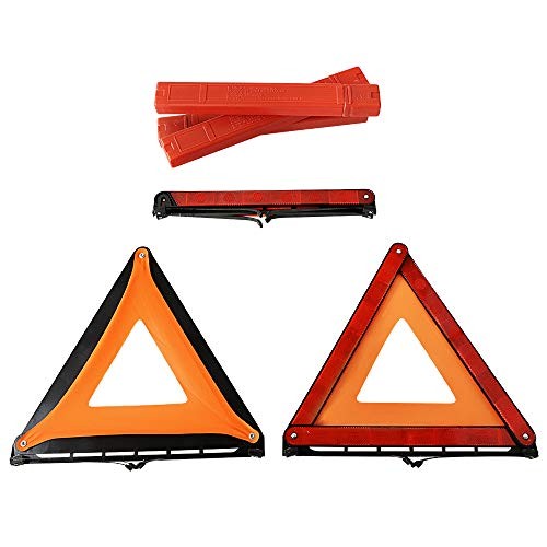 Foldable Warning Triangles Road Safety Triangle Kit, 3 Pack of Reflective
