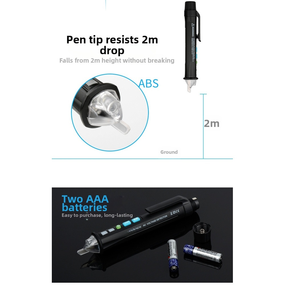 Non Contact Voltage Tester Pen for Live Neutral Wire Identification with Alarm