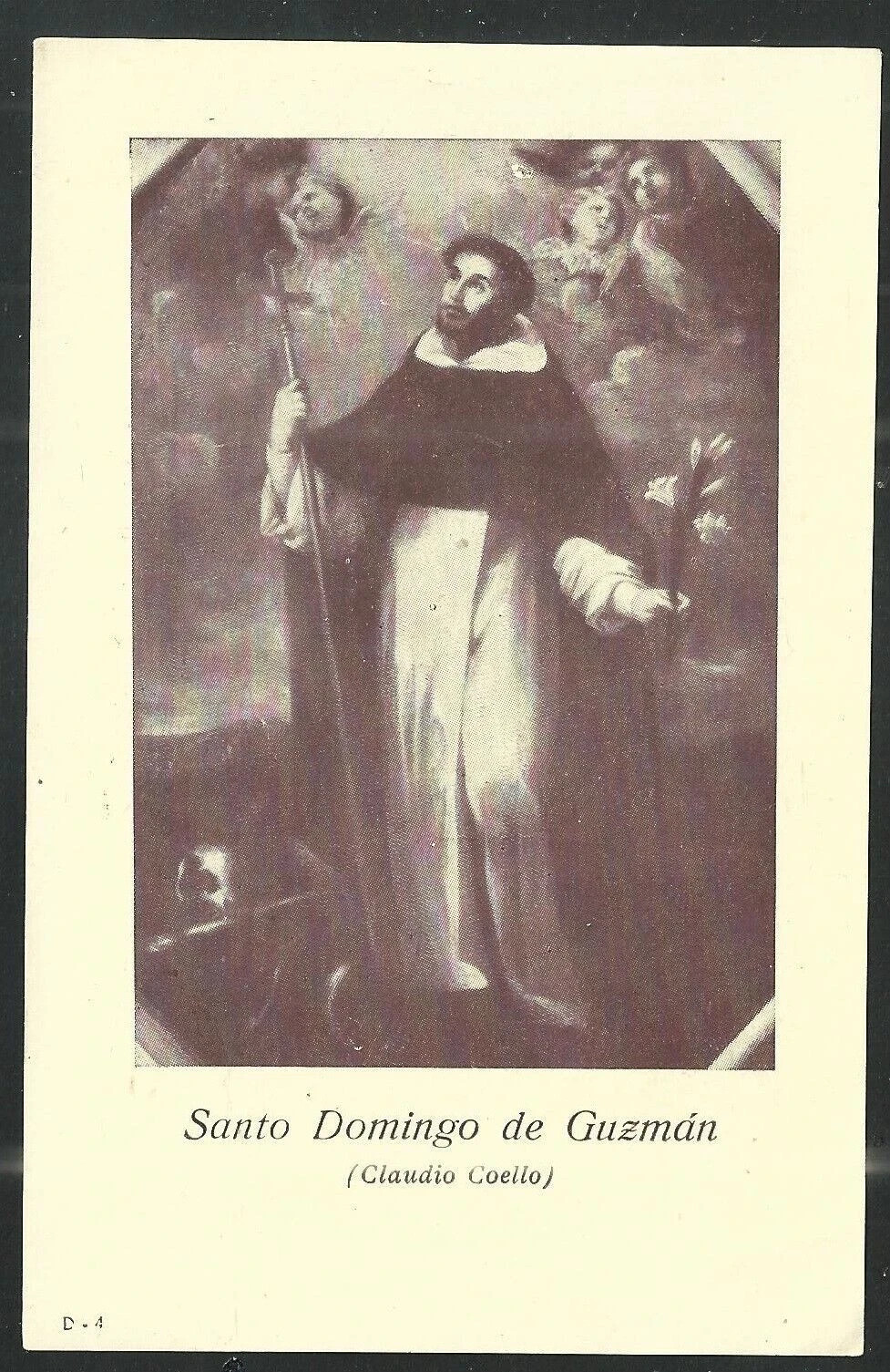 Holy card antique de Sto Domingo Guzman santino image pieuses estampa