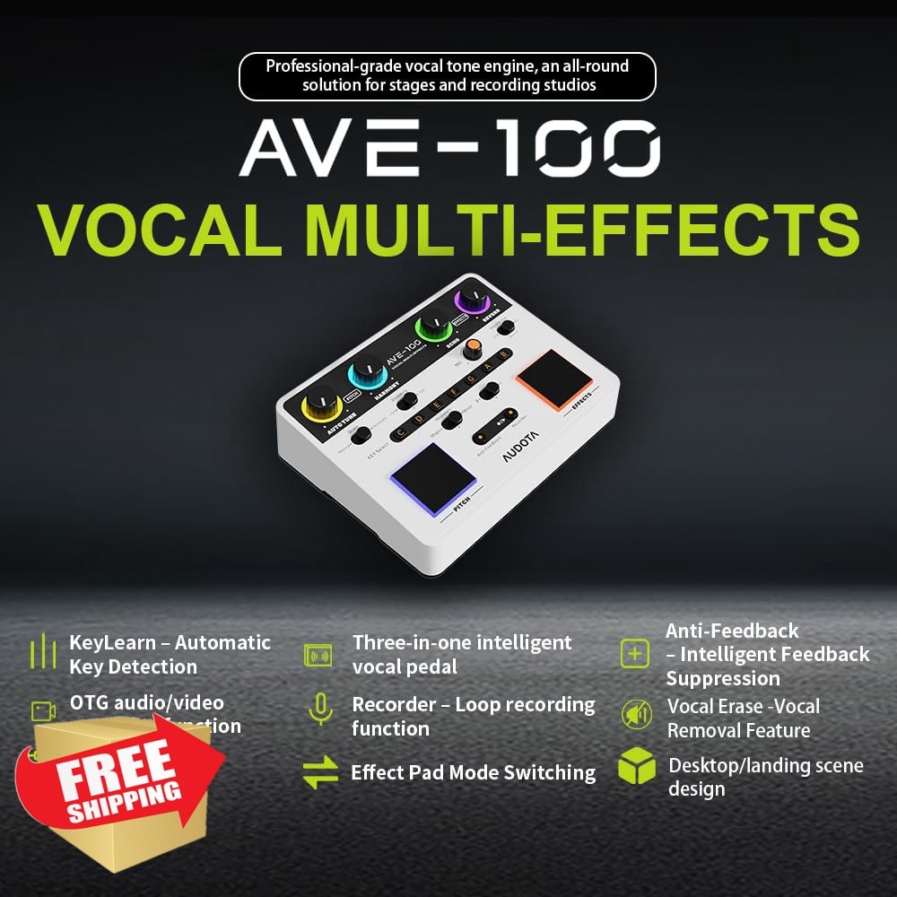 AUDOTA AVE-100 Vocal Processor Loop Cancellation OTG Audio Interface