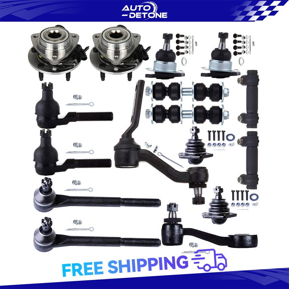 16X Front Ball Joint Steering Tie Rod Wheel Bearing Hub For GMC Jimmy 1997-2003
