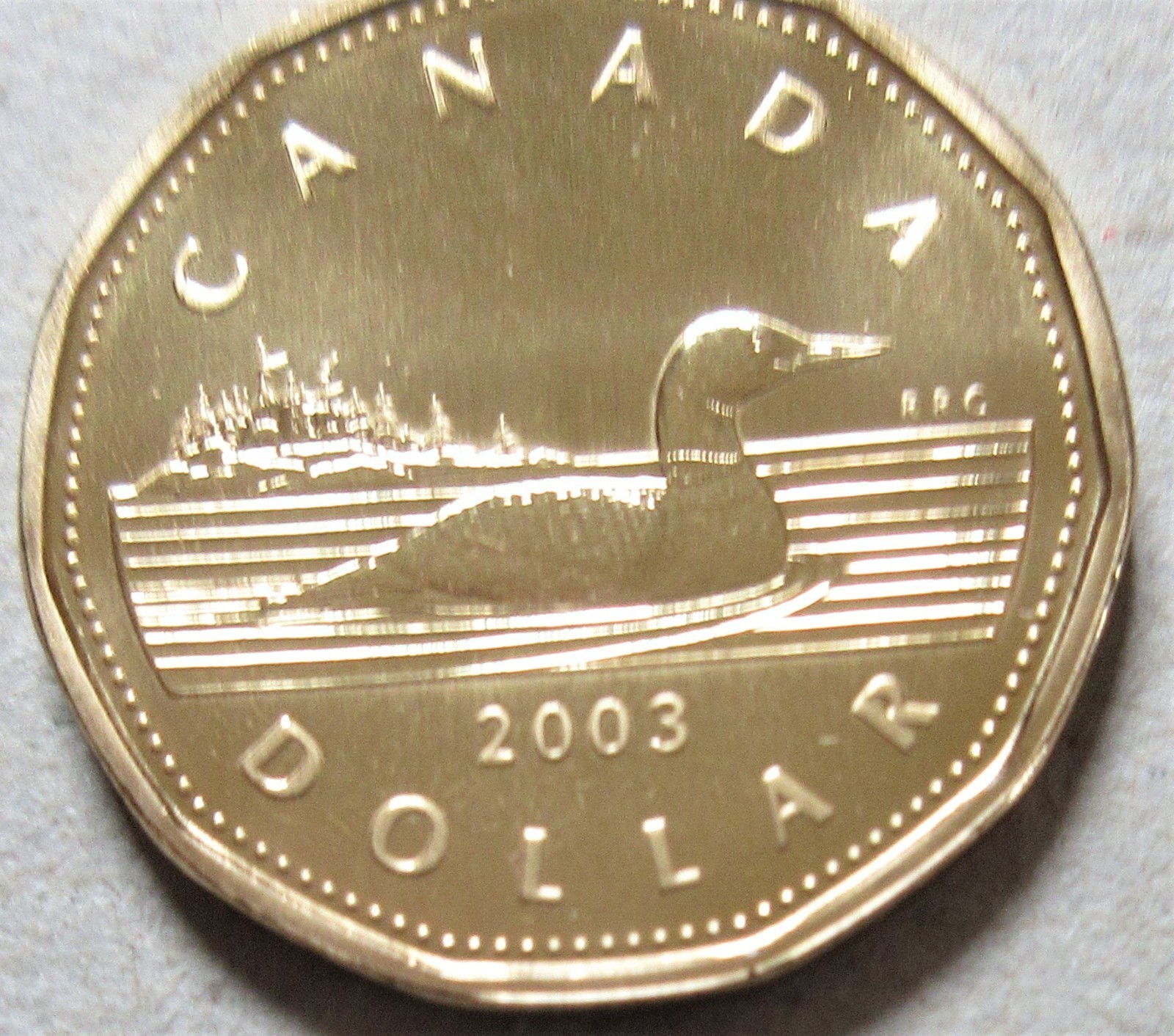 2003 Canada Loonie SPECIMEN/PL One Dollar Coin. Old Effigy With Crown $1 UNC