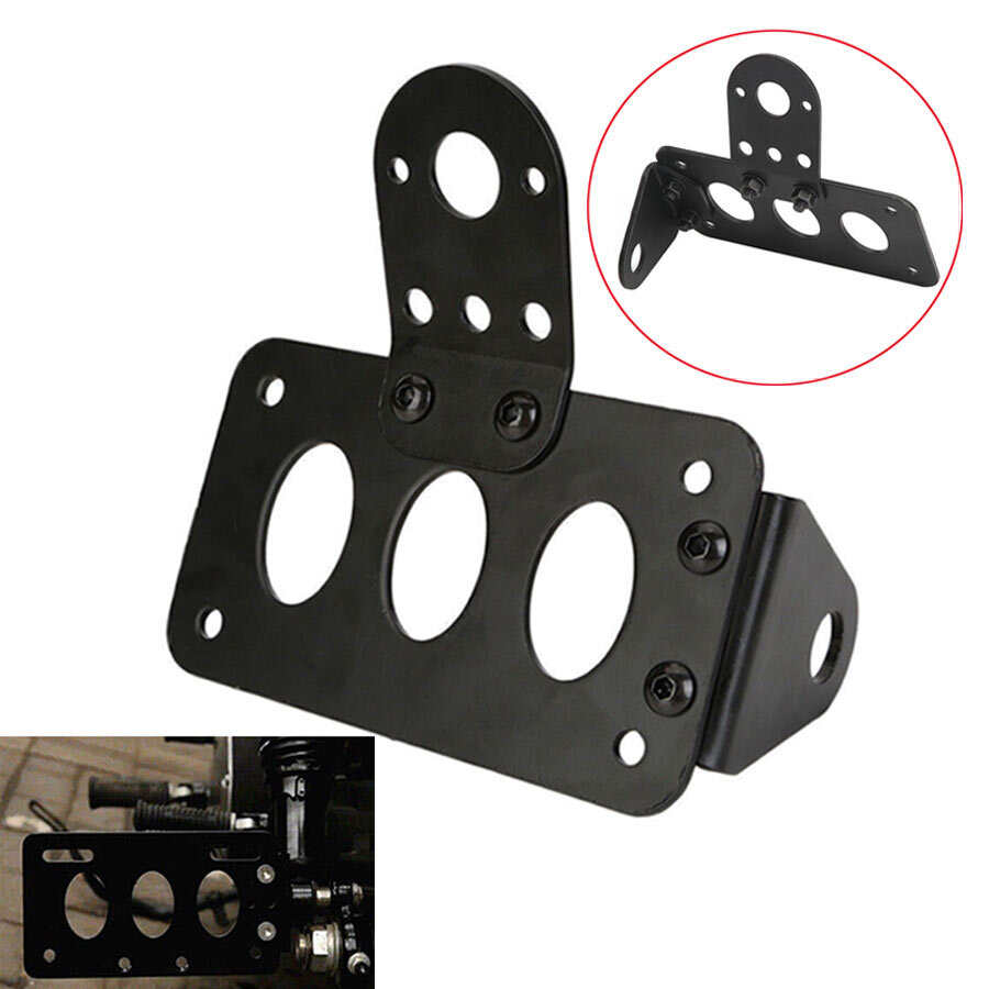 Motorcycle Side Mount License Plate Bracket Holder For Harley Chopper Dyna Black