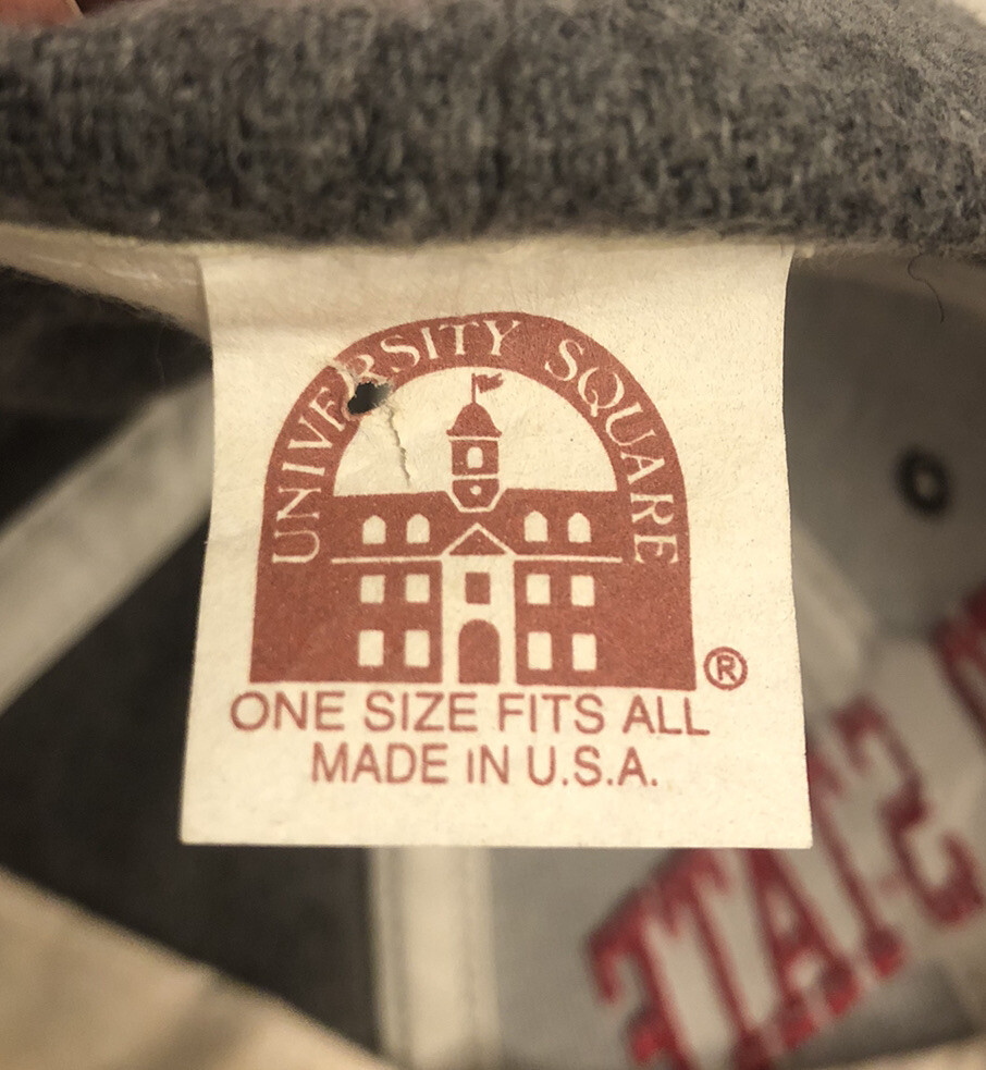Ohio State University Square Wool Baseball Hat Cap Grey Red USA Made