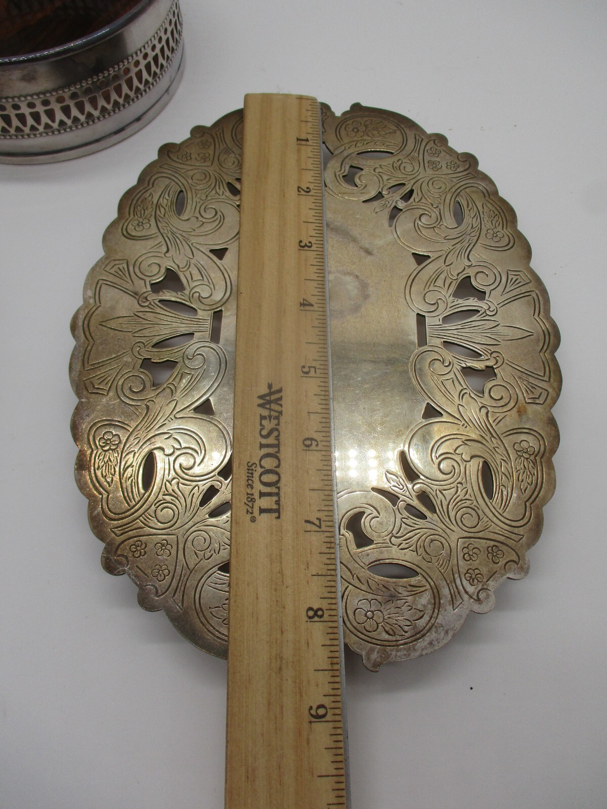 Some Silverplate Stuff, Trivet, Bowl, Wine Bottle Holder?