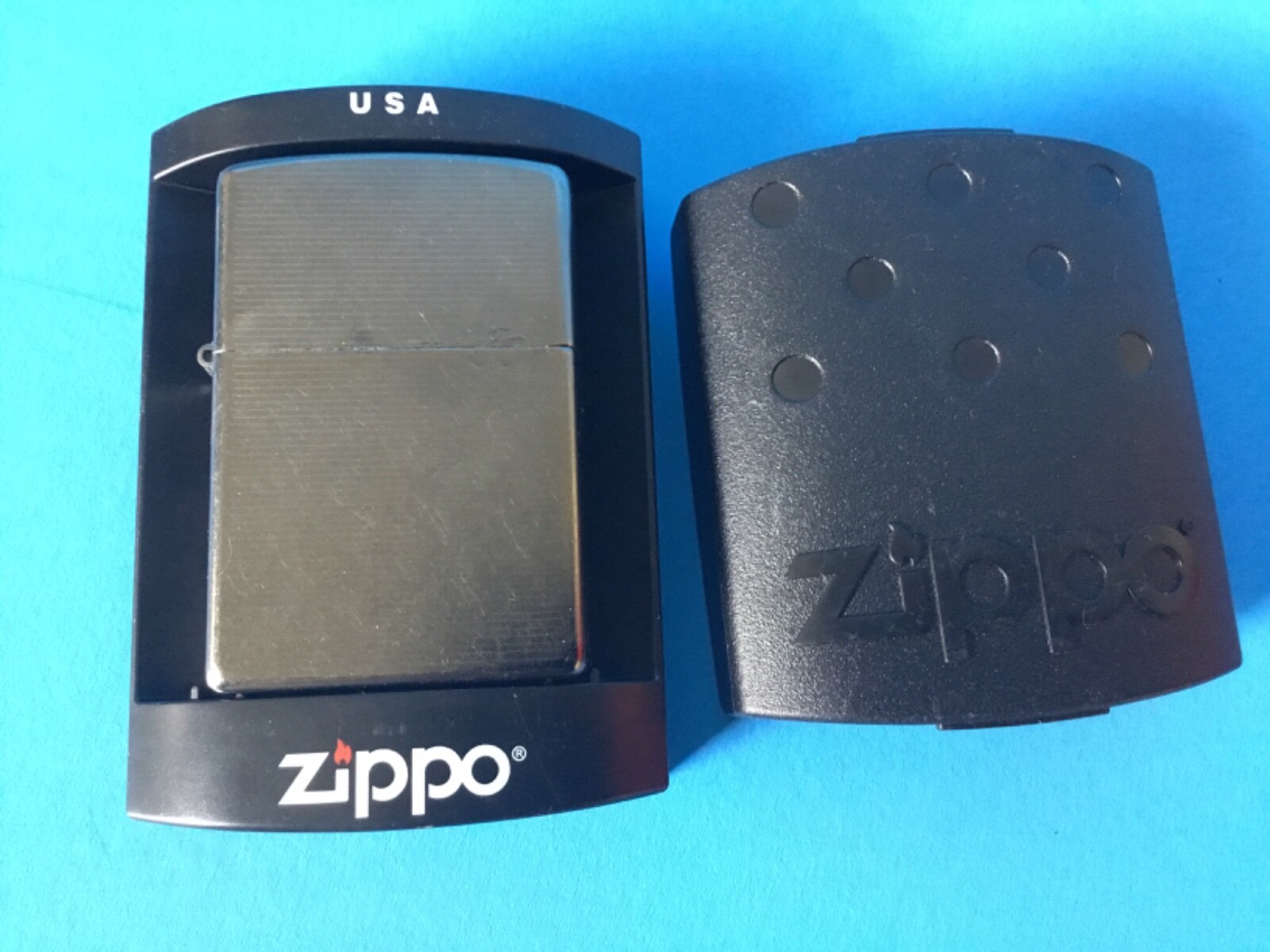 NIB NEW ZIPPO LIGHTER VINTAGE BRADFORD, PA USA GRAPHITE GRAY PINSTRIPED SEALED A