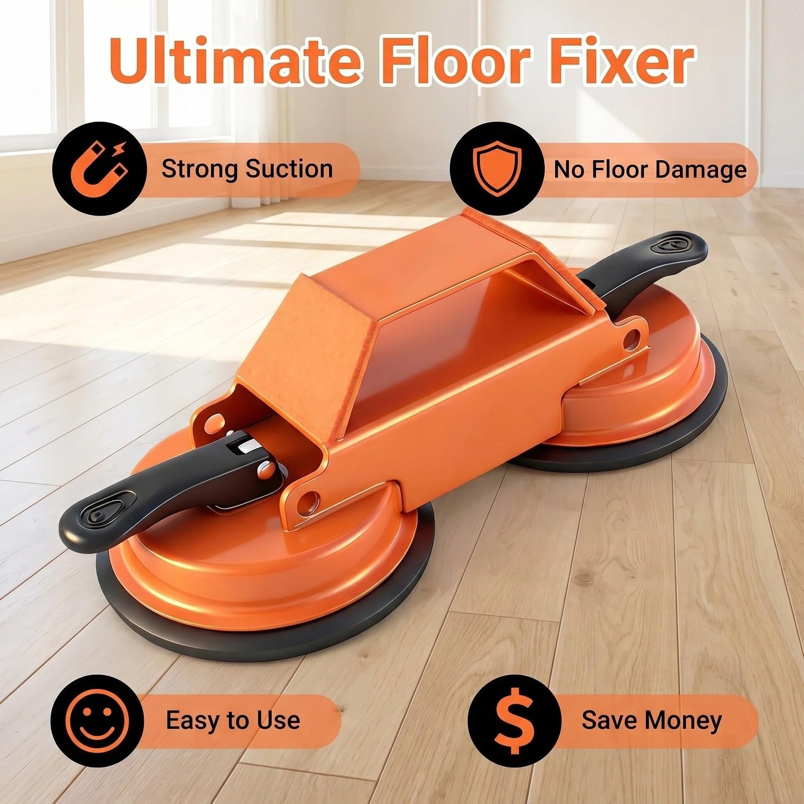 Floor Gap Fixer Tool Heavy Duty Striking Surface Laminate Repair Tool Orange