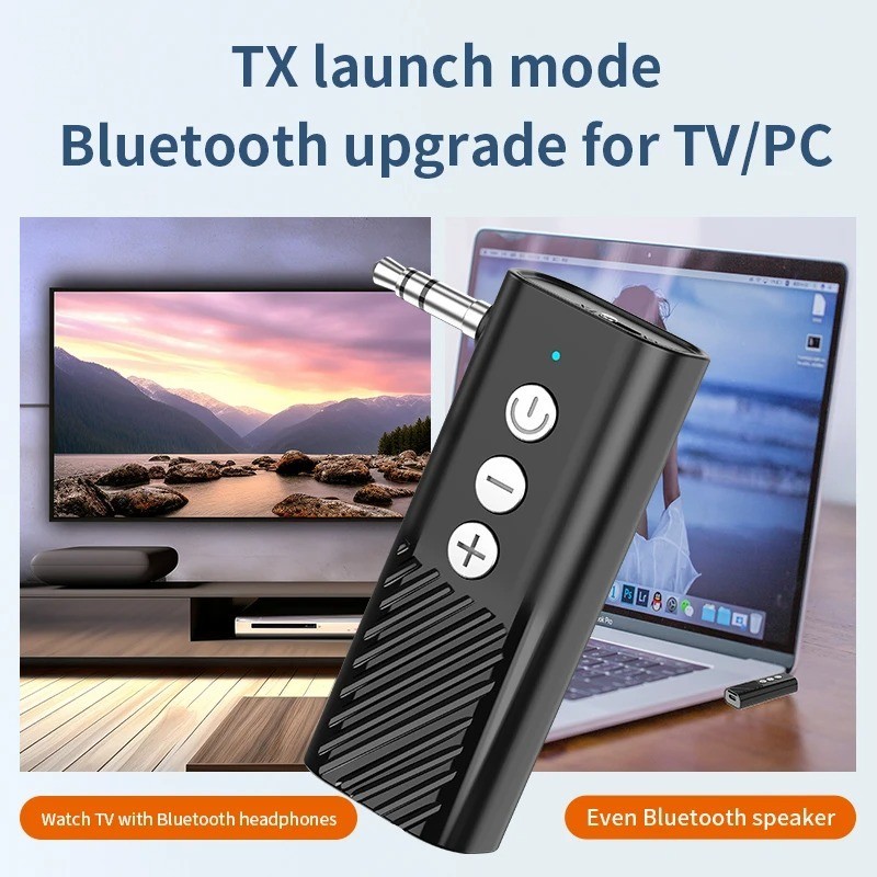 Jack Aux 5.3 Transmitter Receiver Adapter Audio 3.5mm 3-in-1 Wireless Bluetooth