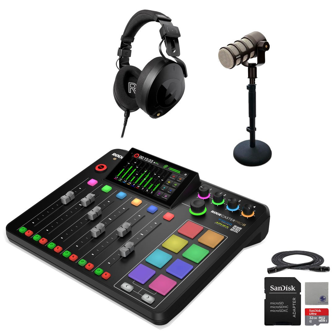 Rode RODECaster Pro II with Rode PodMic, NTH-100 and Accessories