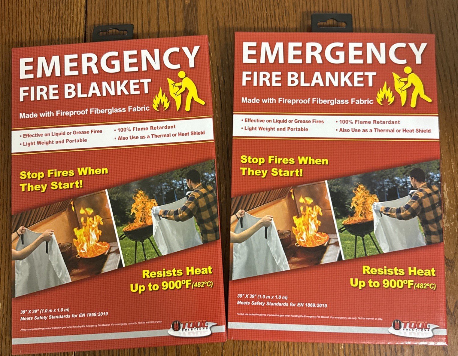 2x Fire Extinguishing Blanket Fiberglass Emergency Home Retardant 39”x39” New