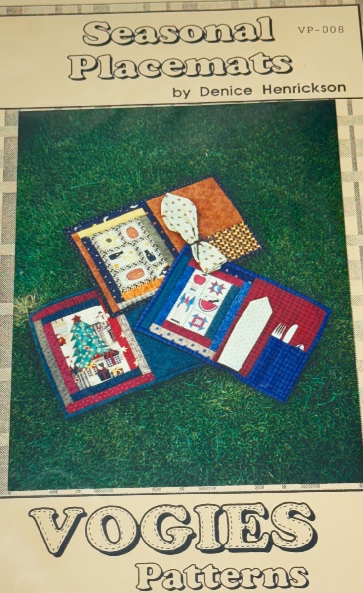 Seasonal Placemats Vogies Pattern Sewing Napkin Henrickson VP-008 Holiday Quilt