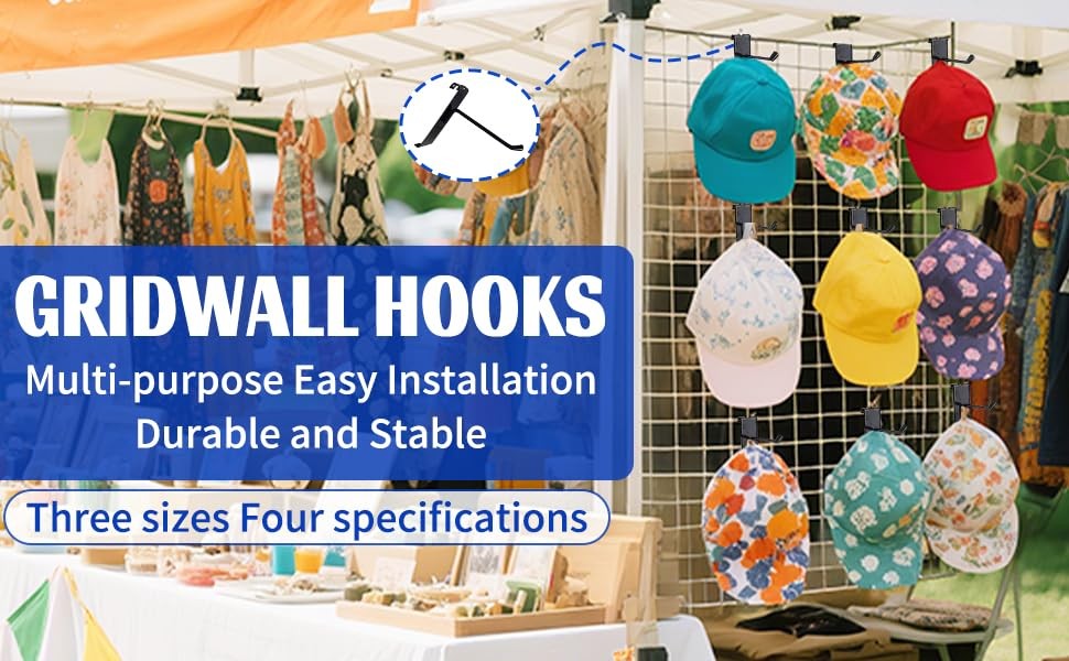 Gridwall Hooks 4 inch40pcs Display Hooks for Grid Wall PanelMetal Grid Wall A...